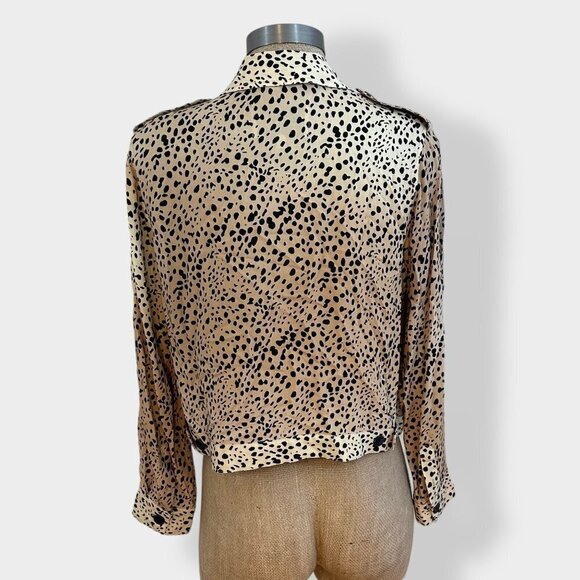 Pistola Revolve Leopard Print Boxy Button Front Top S - Picture 3 of 5